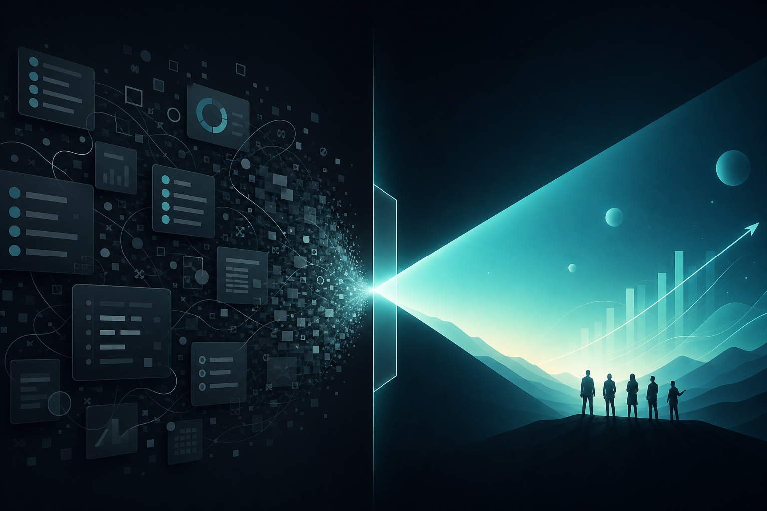 Visual contrast between feature-heavy messaging and clear value-led communication