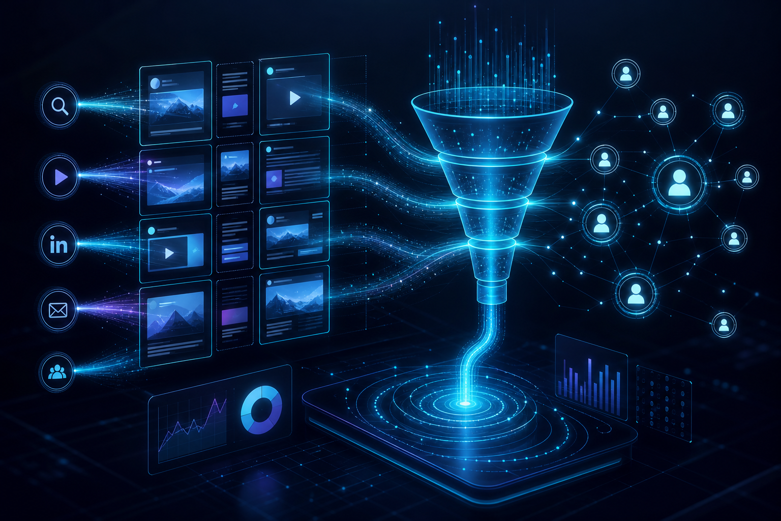 Multi-channel demand generation campaign reaching targeted B2B audience nodes
